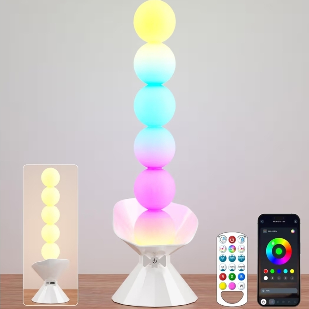 256 RGB Color Changing Smart LED Lamp Music Sync, Timer, Bluetooth APP & Remote